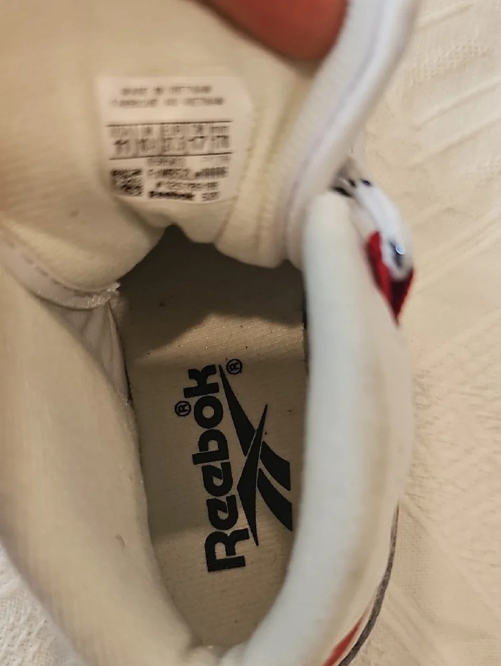 Reebok Kids White, Red and Blue High-Top Sneakers